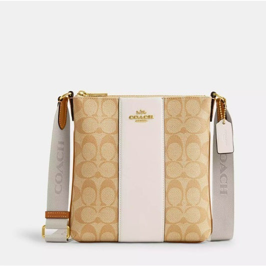 ORIG & IMPORTED CCH Mini Rowan File Bag In White Signature Canvas With Stripe