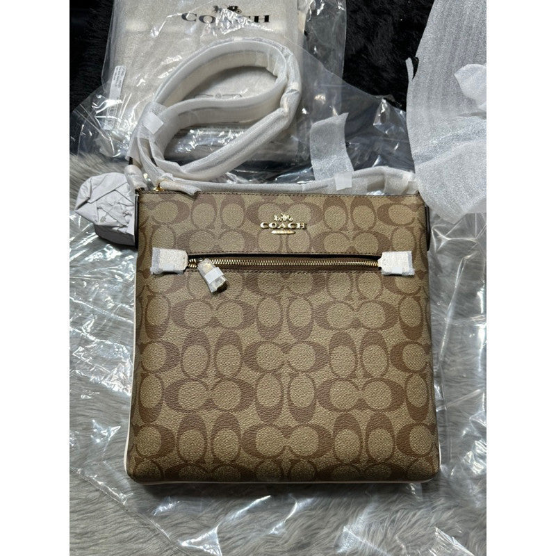 ORIG & IMPORTED CCH Rowan and Mini File Bag In Signature Canvas in Light Khaki White