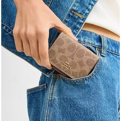 ORIG & IMPORTED CCH NEW Origami Small Trifold Wallet Khaki Brown