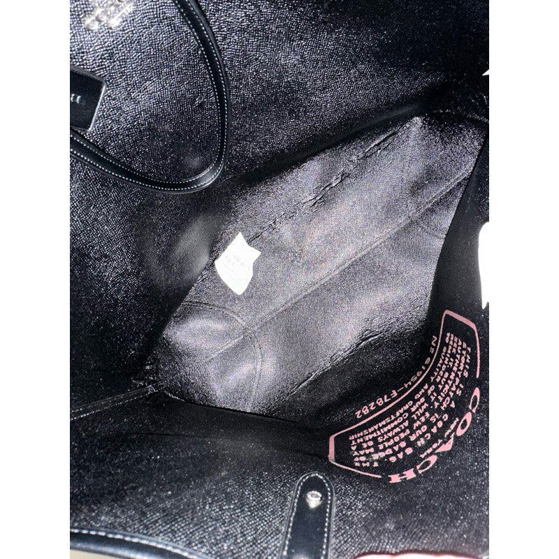 ORIG & IMPORTED CCH Reversible City Large Tote Bag With Tulip Print Black