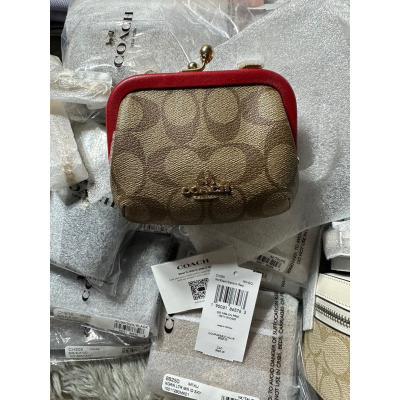 SALE! ORIG & IMPORTED CCH Nora Kisslock Card Coin Purse Case Small Wallet Mini Bag Chain Strap