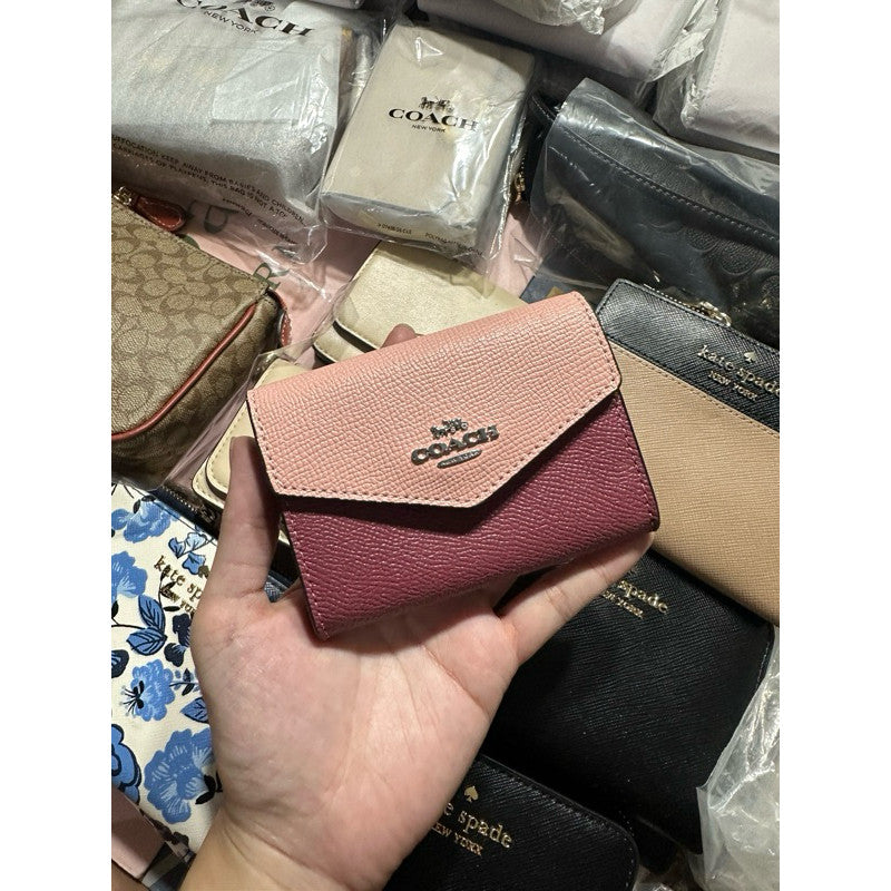 ORIG & IMPORTED CCH Flap Card Case Small Wallet In Signature Canvas pink Floral