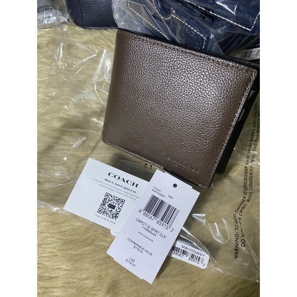 ORIG & IMPORTED CCH 3 in 1 Men’s Wallet in Plain Mahogany Brown (With insert) Calf Leather