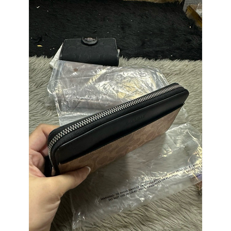 ORIG & IMPORTED CCH Retail Long Zip Around Wallet for Men Khaki Black