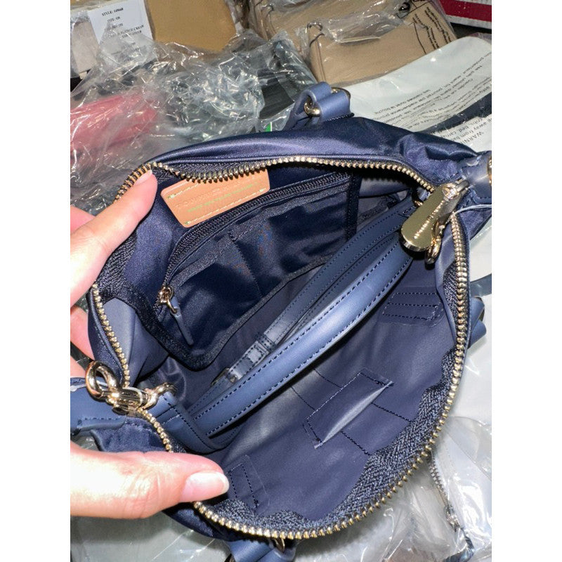 IMPORTED/Orig Poppy Small Nylon Crossbody Tote Navy Black beige Bag