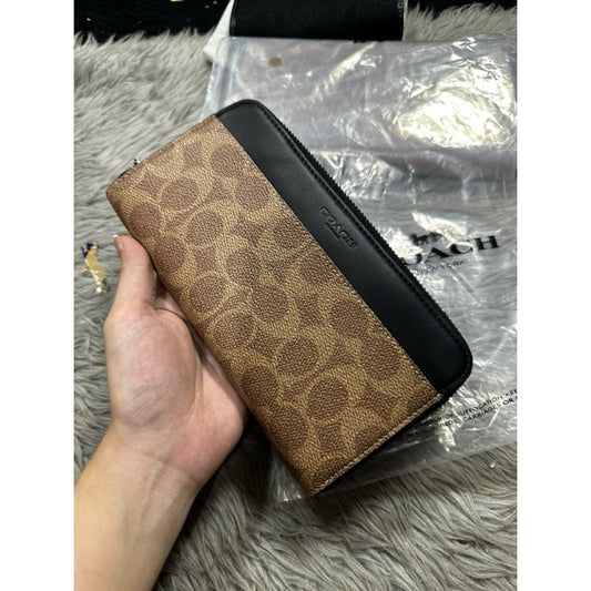 ORIG & IMPORTED CCH Retail Long Zip Around Wallet for Men Khaki Black