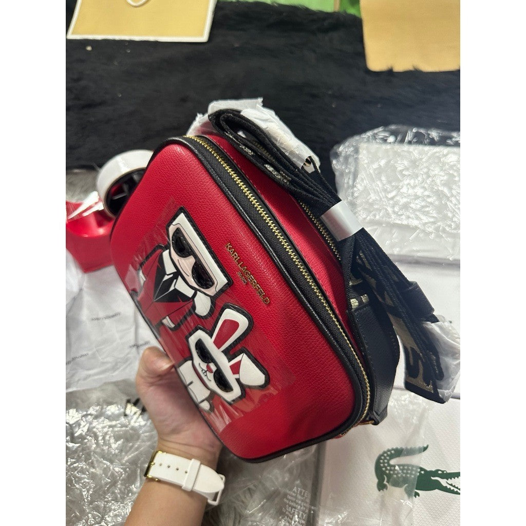 ORIG & IMPORTED Karl Lagerfeld Paris KL Red Camera Crossbody Bag