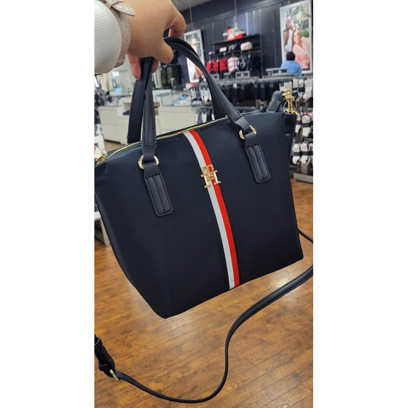 IMPORTED/Orig Poppy Small Nylon Crossbody Tote Navy Black beige Bag