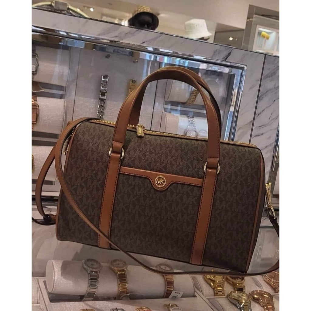 ORIG & IMPORTED MK Jet Set Travel Medium Duffle Satchel Crossbody Bag in Brown