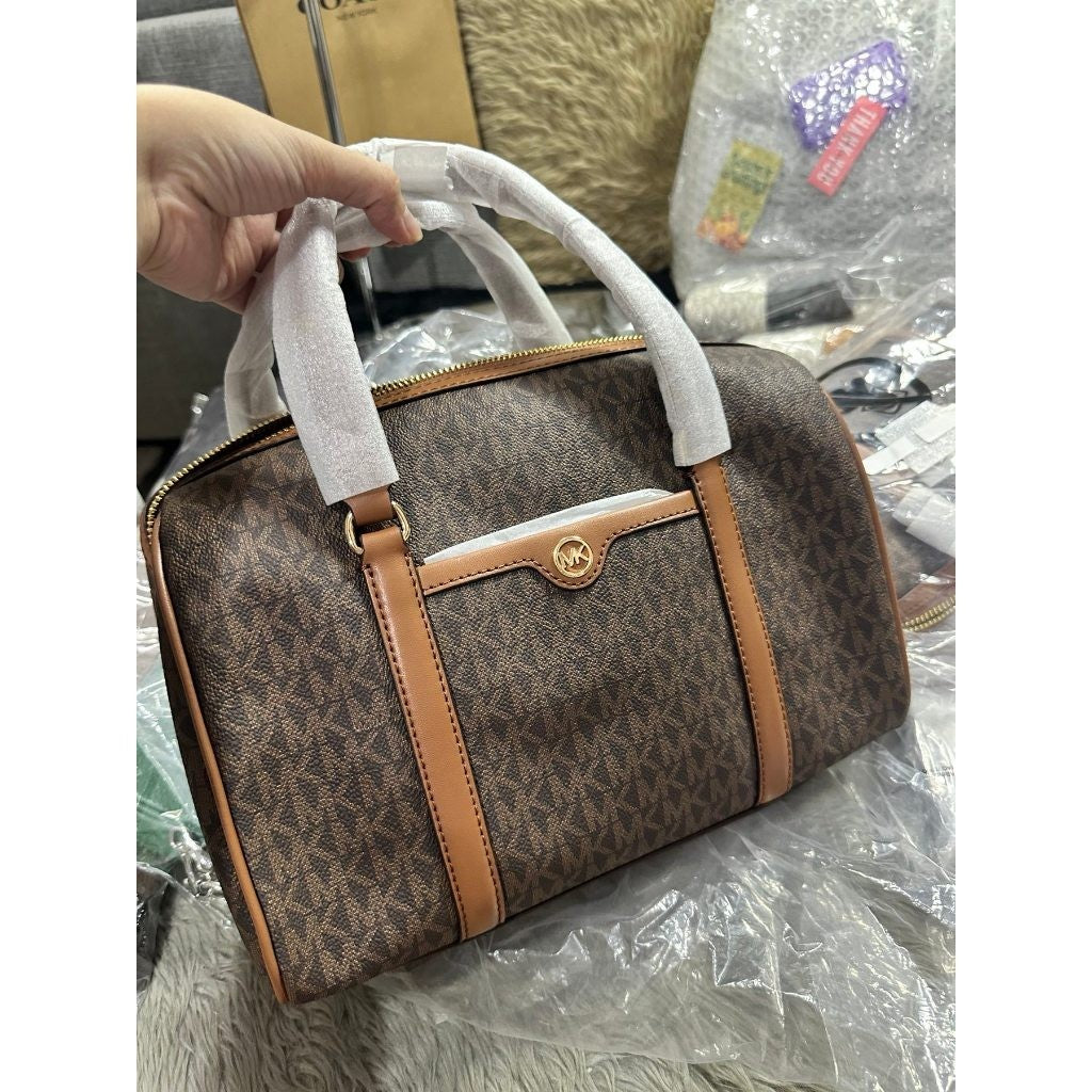 ORIG & IMPORTED MK Jet Set Travel Medium Duffle Satchel Crossbody Bag in Brown