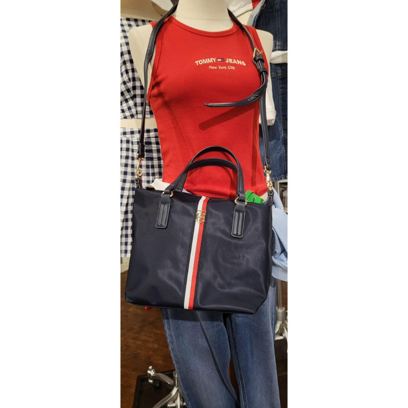 IMPORTED/Orig Poppy Small Nylon Crossbody Tote Navy Black beige Bag