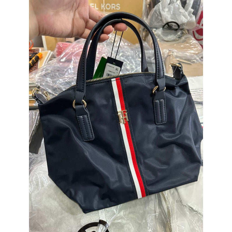 IMPORTED/Orig Poppy Small Nylon Crossbody Tote Navy Black beige Bag