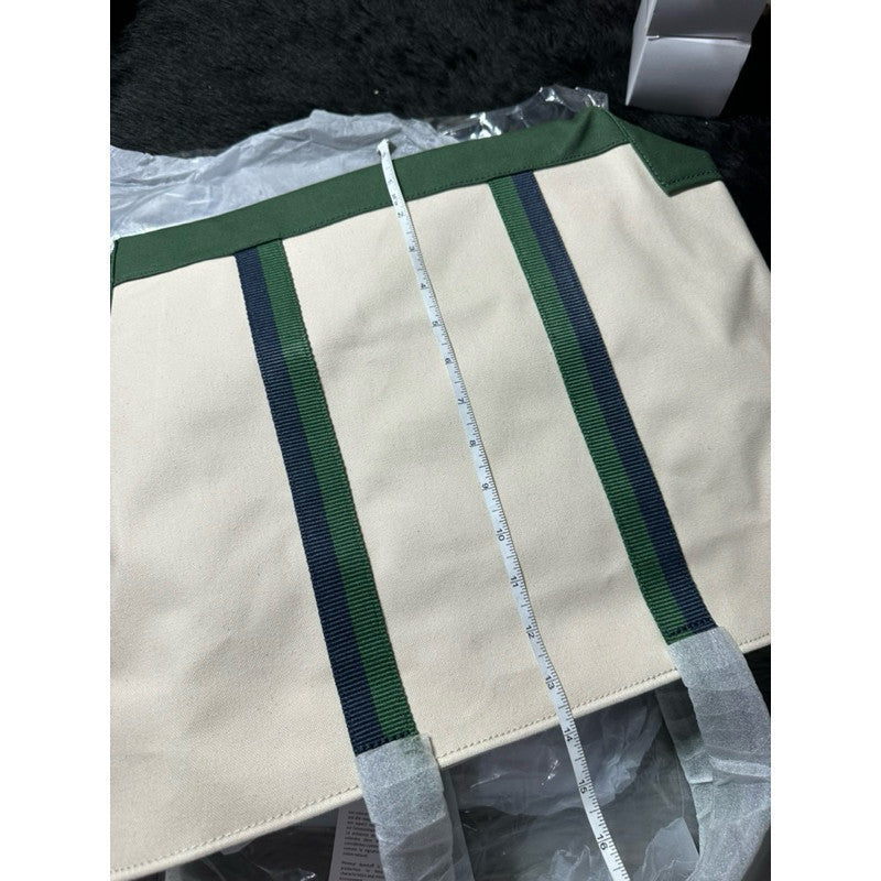 LCT Large Shopper Tote Bag Crocodile Print Green/Beige