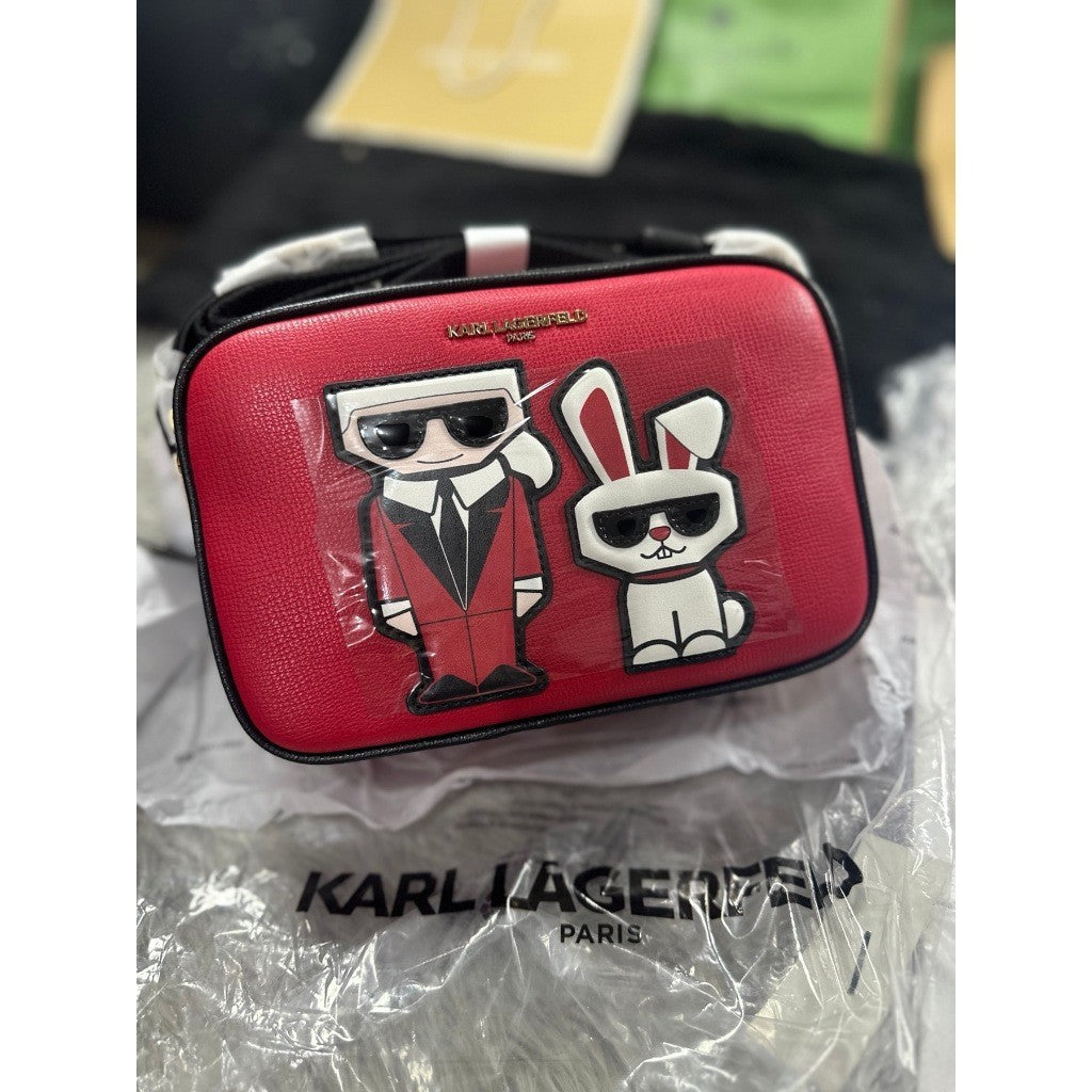 ORIG & IMPORTED Karl Lagerfeld Paris KL Red Camera Crossbody Bag