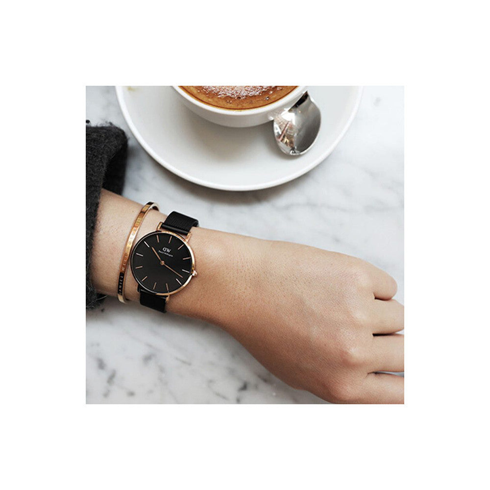 ORIG & IMPORTED Daniel Wellington Petite Cornwall Women's Black Strap Watch DW00100216