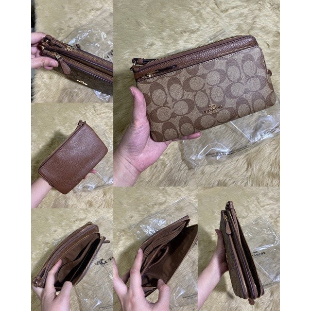 ORIG & IMPORTED CCH Double Zip Large Phone Wallet Wristlet