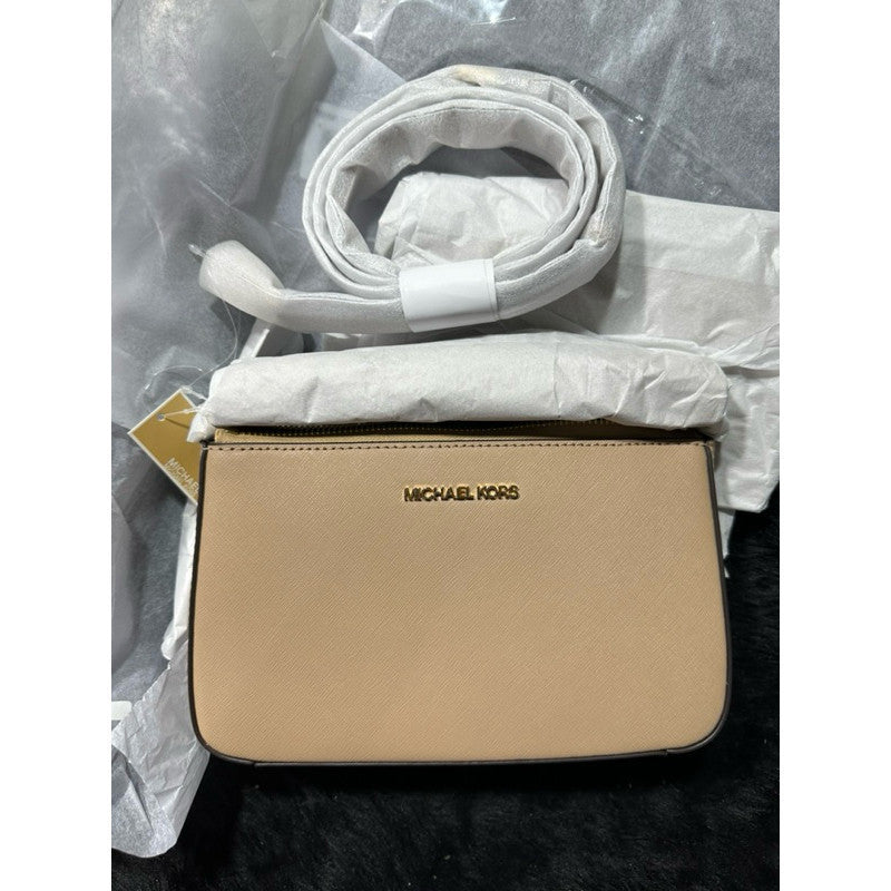 ORIG & IMPORTED MK Jet Set Medium Saffiano Crossbody Bag in Beige Brown