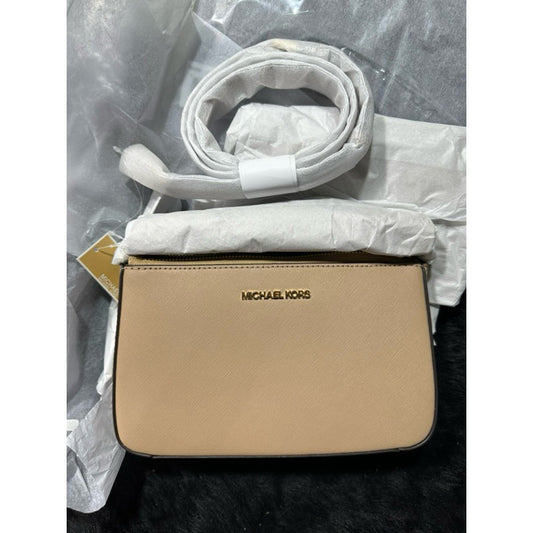 ORIG & IMPORTED MK Jet Set Medium Saffiano Crossbody Bag in Beige Brown