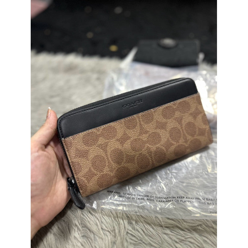 ORIG & IMPORTED CCH Retail Long Zip Around Wallet for Men Khaki Black