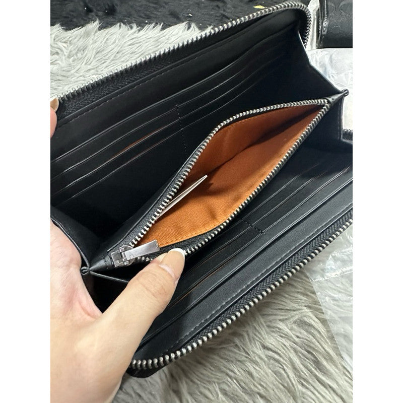 ORIG & IMPORTED CCH Retail Long Zip Around Wallet for Men Khaki Black