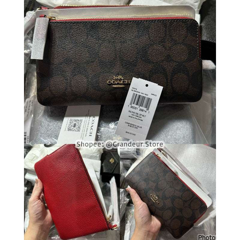 ORIG & IMPORTED CCH Double Zip Large Phone Wallet Wristlet