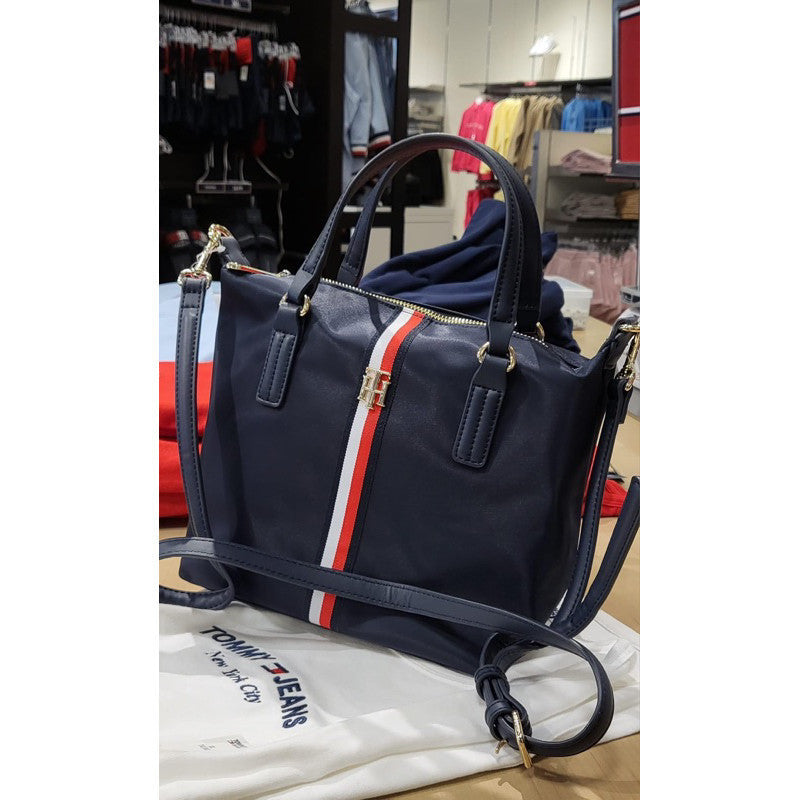 IMPORTED/Orig Poppy Small Nylon Crossbody Tote Navy Black beige Bag