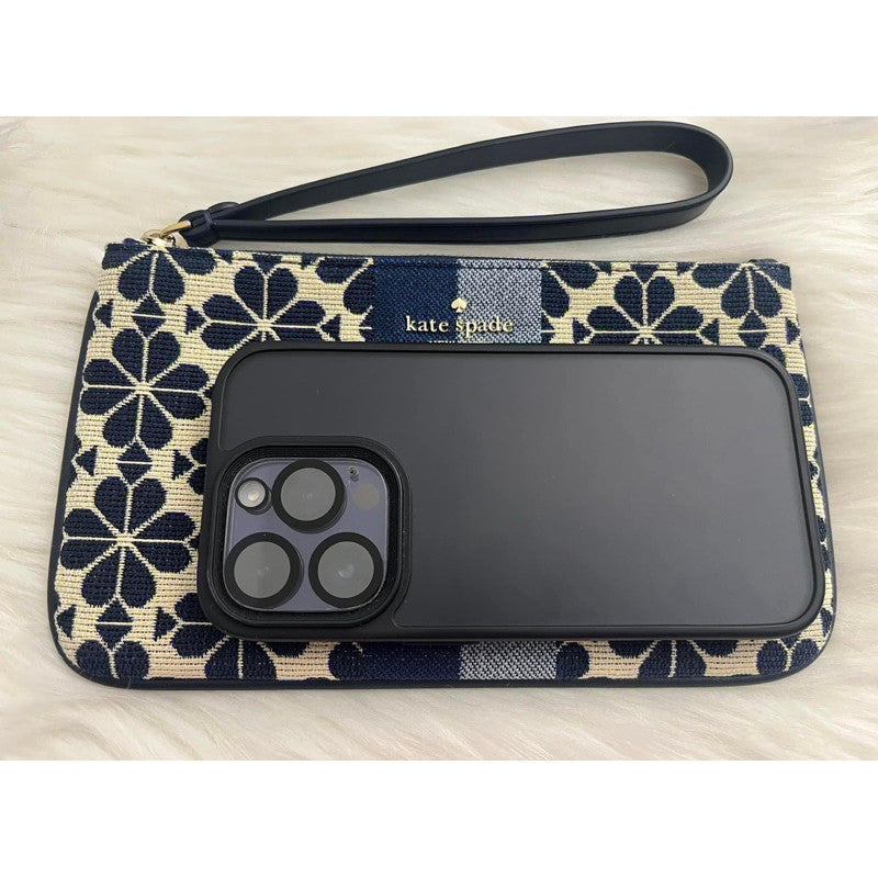 ORIG & IMPORTED KS Everything Spade Flower Jacquard Medium Wristlet Wallet Blue