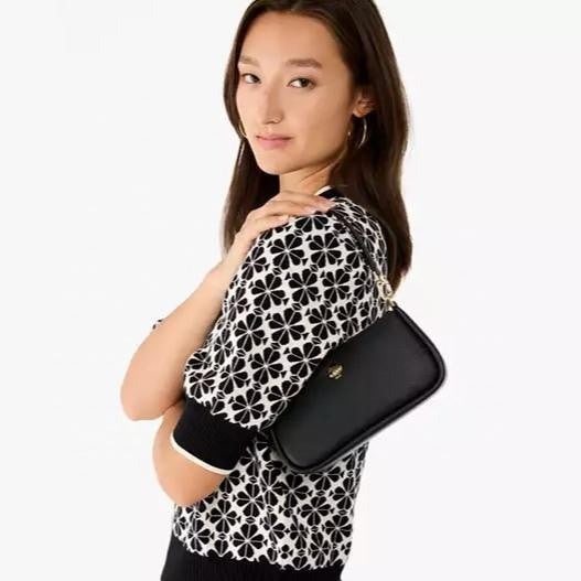 ORIG & IMPORTED KS Kayla Convertible Wristlet Shoulder Small Bag Black White Brown