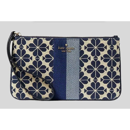 ORIG & IMPORTED KS Everything Spade Flower Jacquard Medium Wristlet Wallet Blue