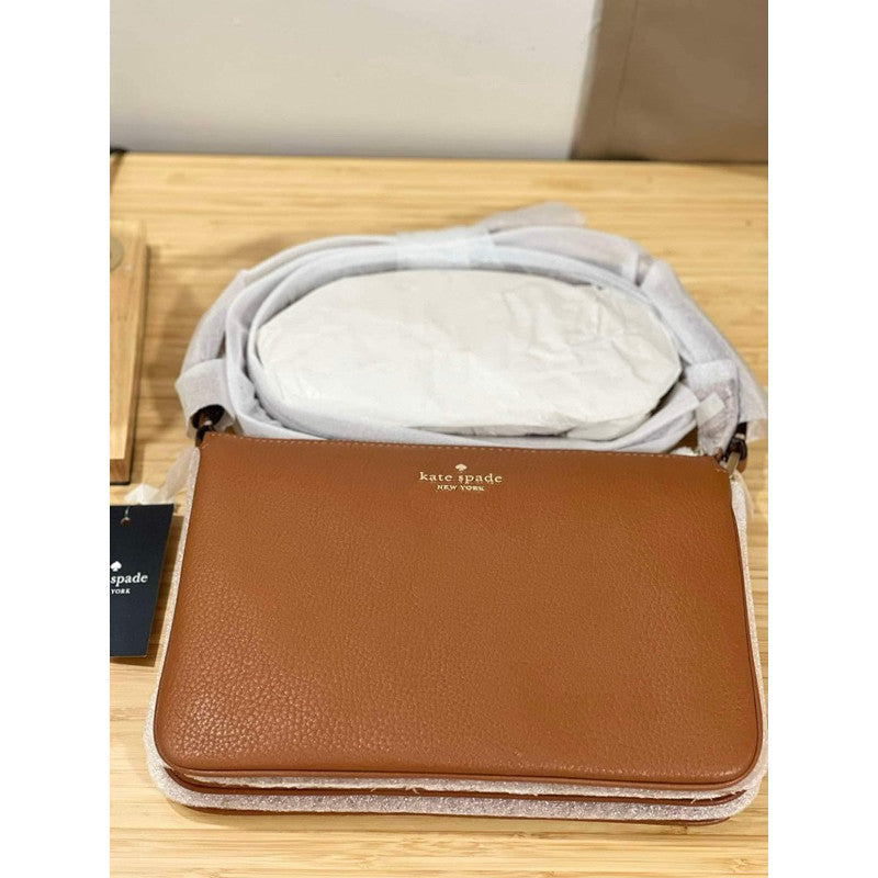 ORIG & IMPORTED KS Leila Triple Gusset Crossbody Bag Brown