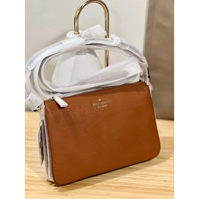 ORIG & IMPORTED KS Leila Triple Gusset Crossbody Bag Brown