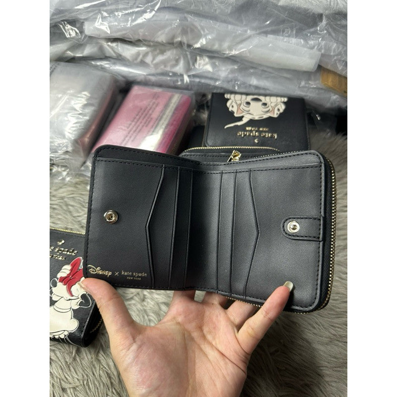 ORIG & IMPORTED KS Minnie Mouse Zip Around Small Wallet Black