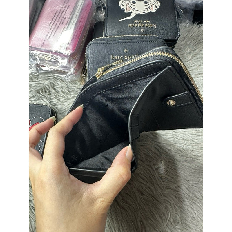 ORIG & IMPORTED KS Minnie Mouse Zip Around Small Wallet Black