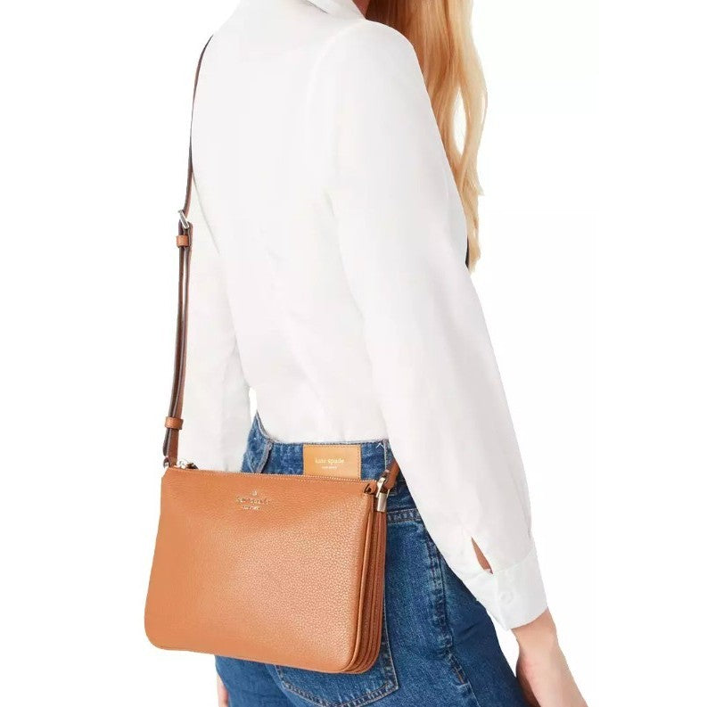 ORIG & IMPORTED KS Leila Triple Gusset Crossbody Bag Brown