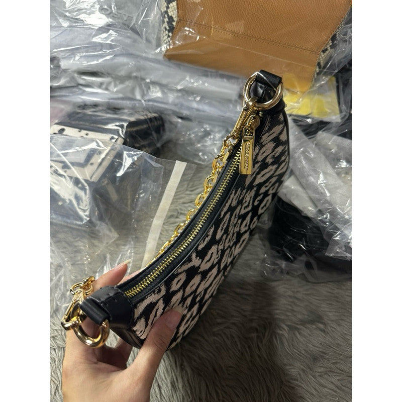 ORIG & IMPORTED MK Cora Medium Leopard Black Multi Shoulder Bag Animal Print