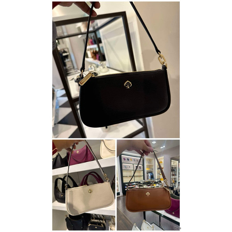 ORIG & IMPORTED KS Kayla Convertible Wristlet Shoulder Small Bag Black White Brown