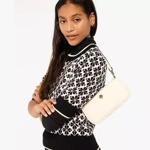 ORIG & IMPORTED KS Kayla Convertible Wristlet Shoulder Small Bag Black White Brown