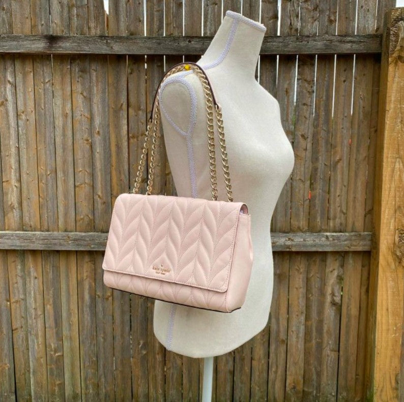 AUTHENTIC/ORIGINAL Preloved KateSpade KS Briar Lane Quilted Emelyn Pink Medium Shoulder Bag