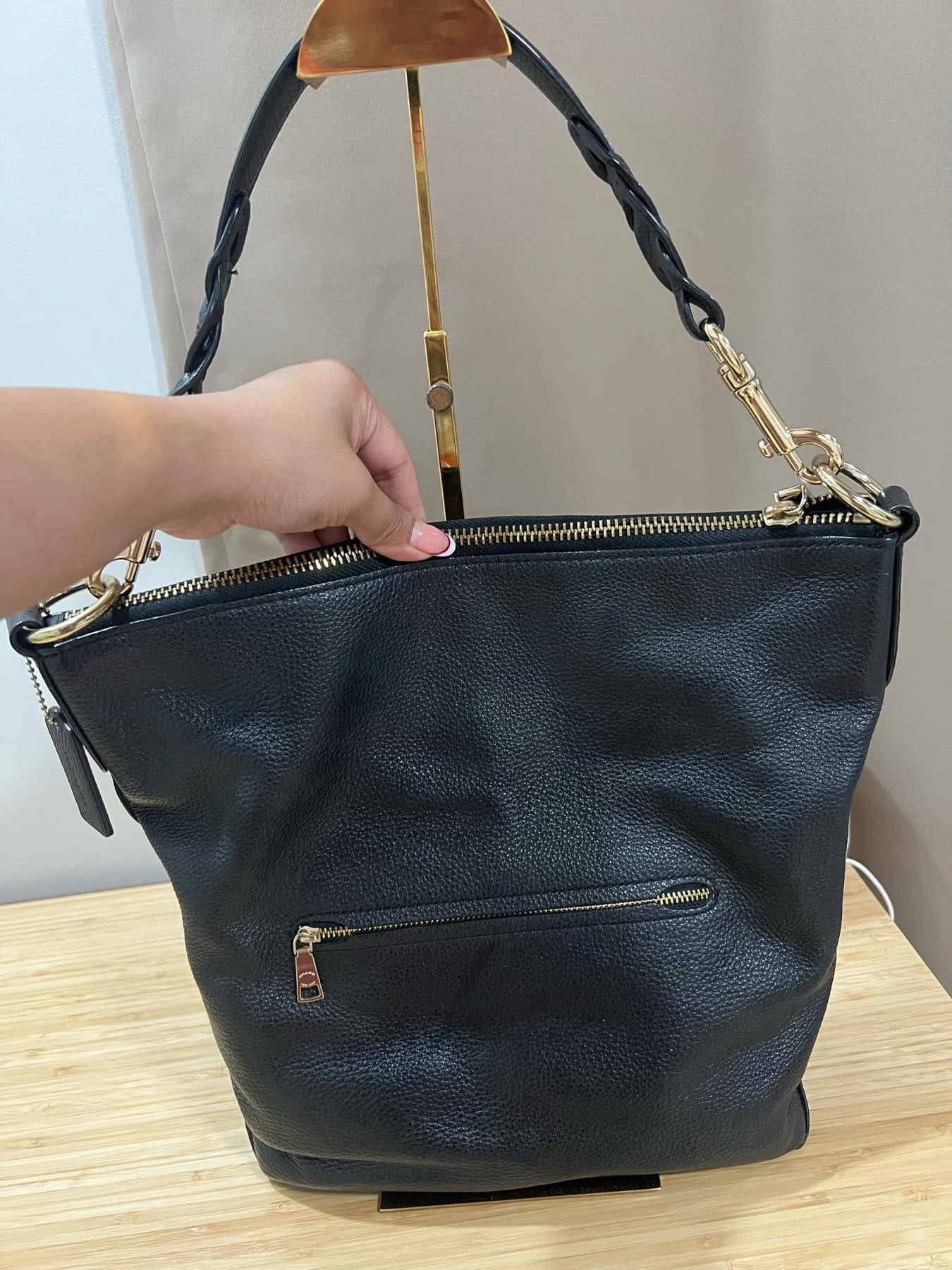 AUTHENTIC/ORIGINAL Preloved Coach Abby Duffle Shoulder Bag Black