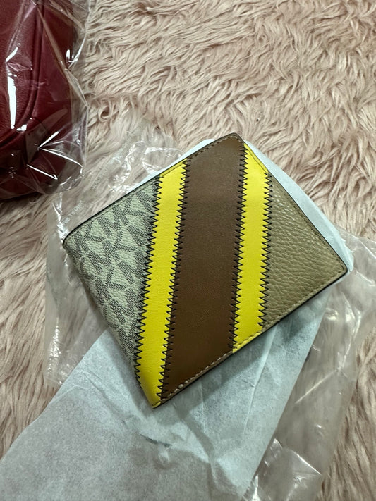 ORIG & IMPORTED MK Cooper Billfold Coin Pocket Bifold Yellow Leather Men's Wallet
