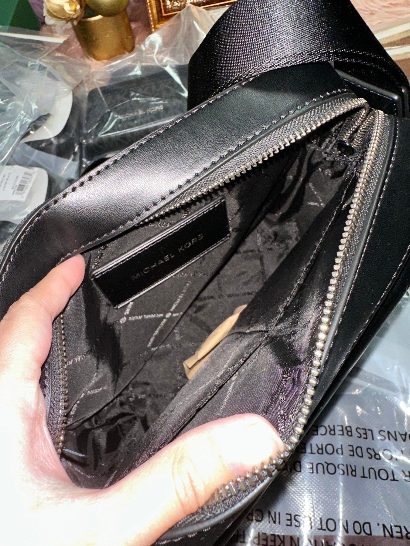 ORIG & IMPORTED MK Cooper Medium Signature Logo Flap Camera Men's Bag Black