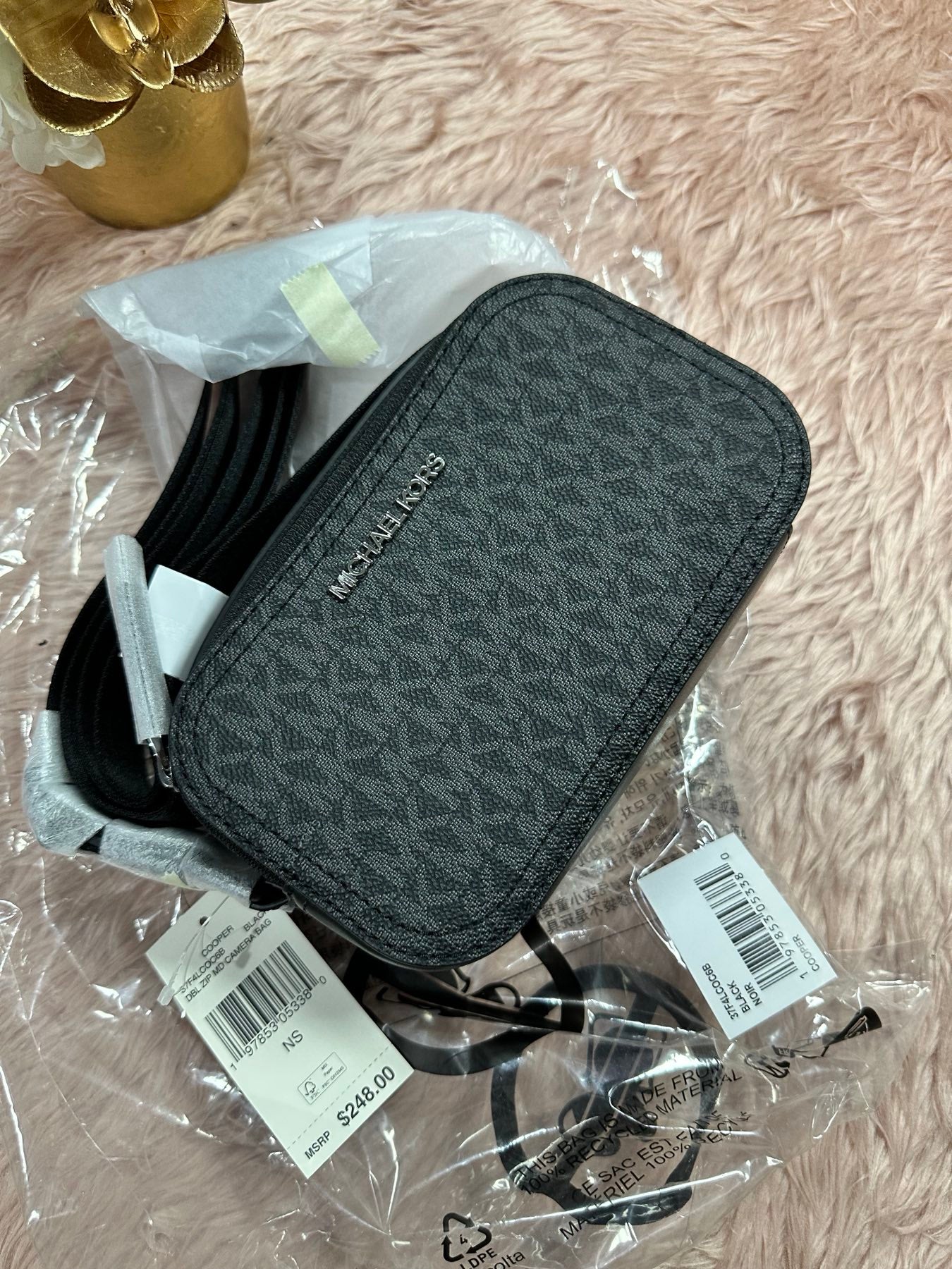 ORIG & IMPORTED MK Cooper Signature Logo Small Camera Men Bag Black