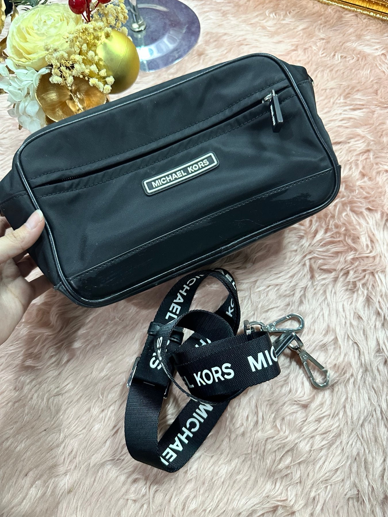 ORIG Preloved MK Medium Nylon Camera Bag Black