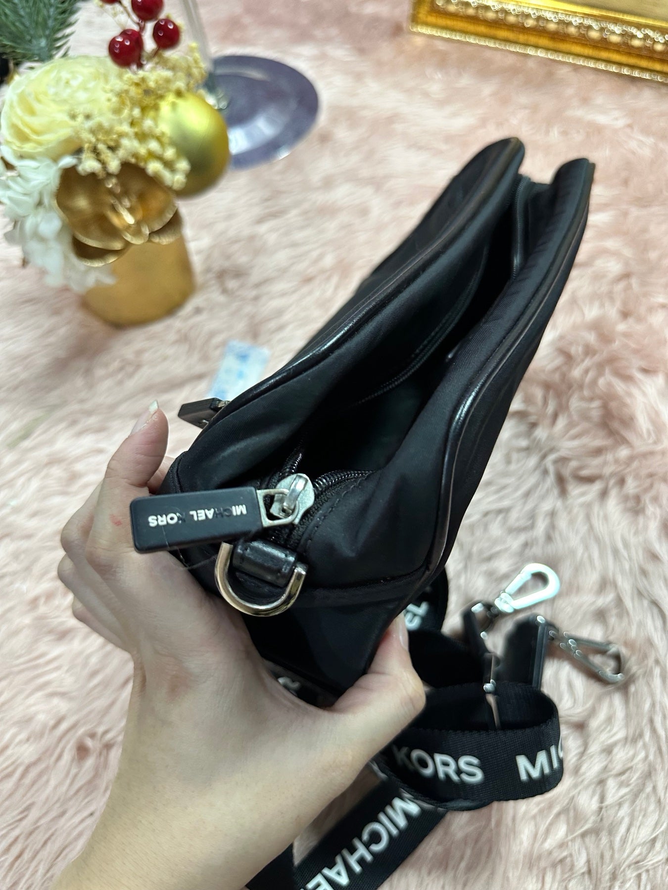 ORIG Preloved MK Medium Nylon Camera Bag Black