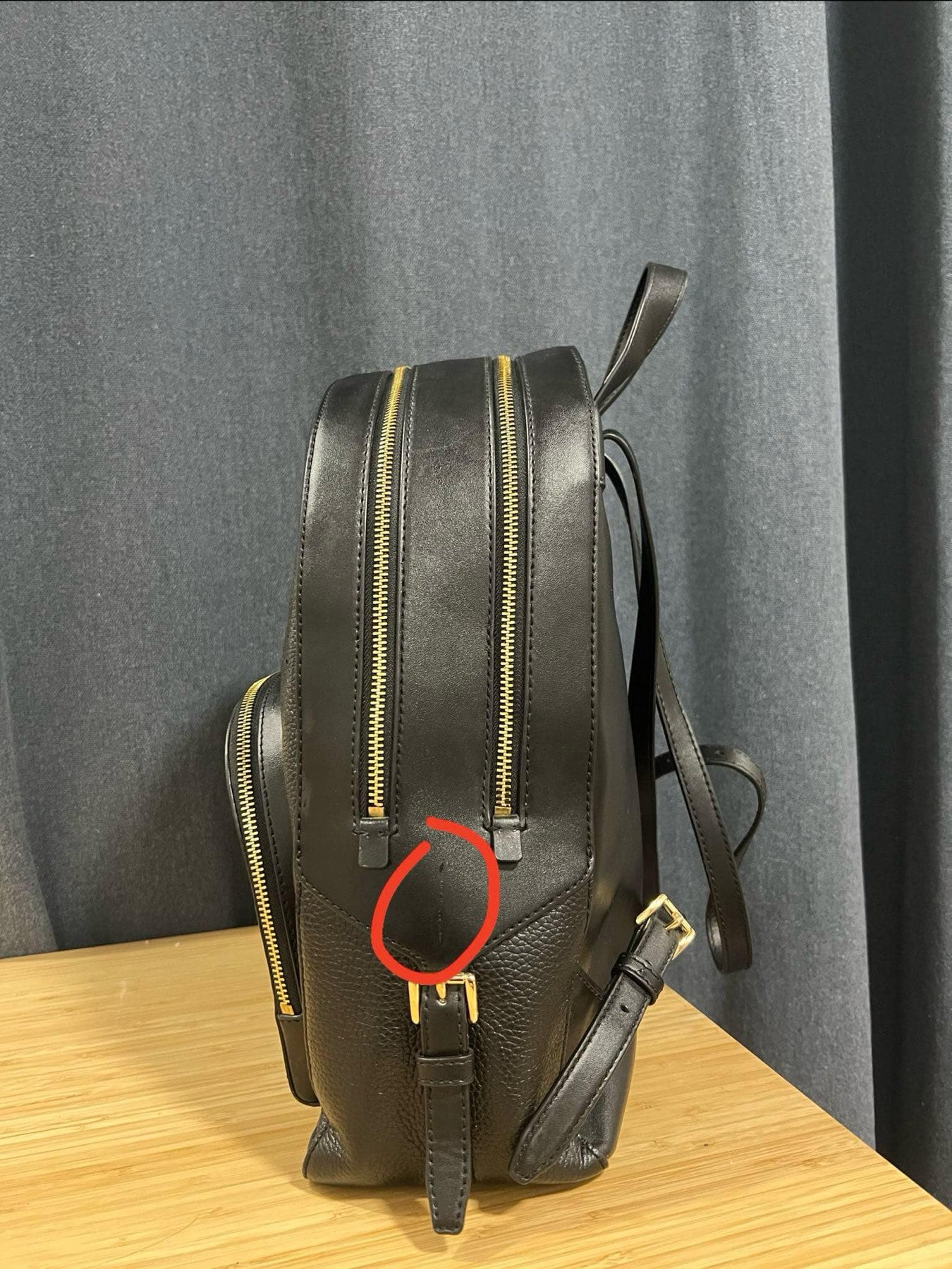 ORIG Preloved MK Jaycee Large Double Zip Backpack Leather Black Bag