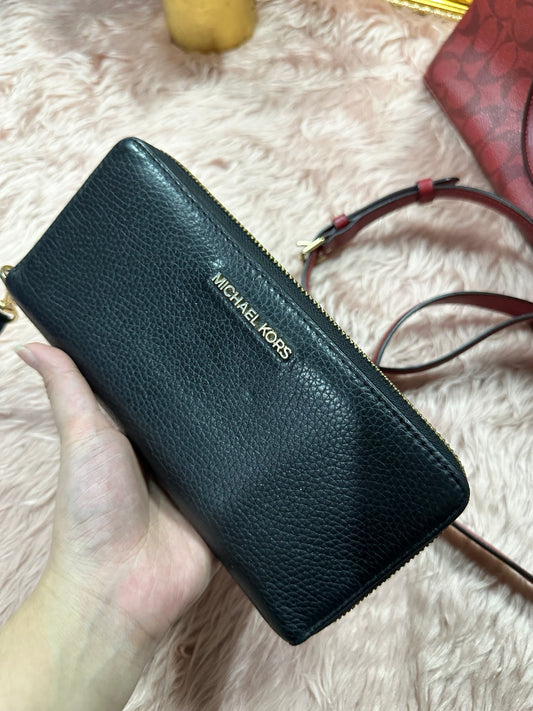 ORIG Preloved MK Leather Continental Long Wallet Wristlet