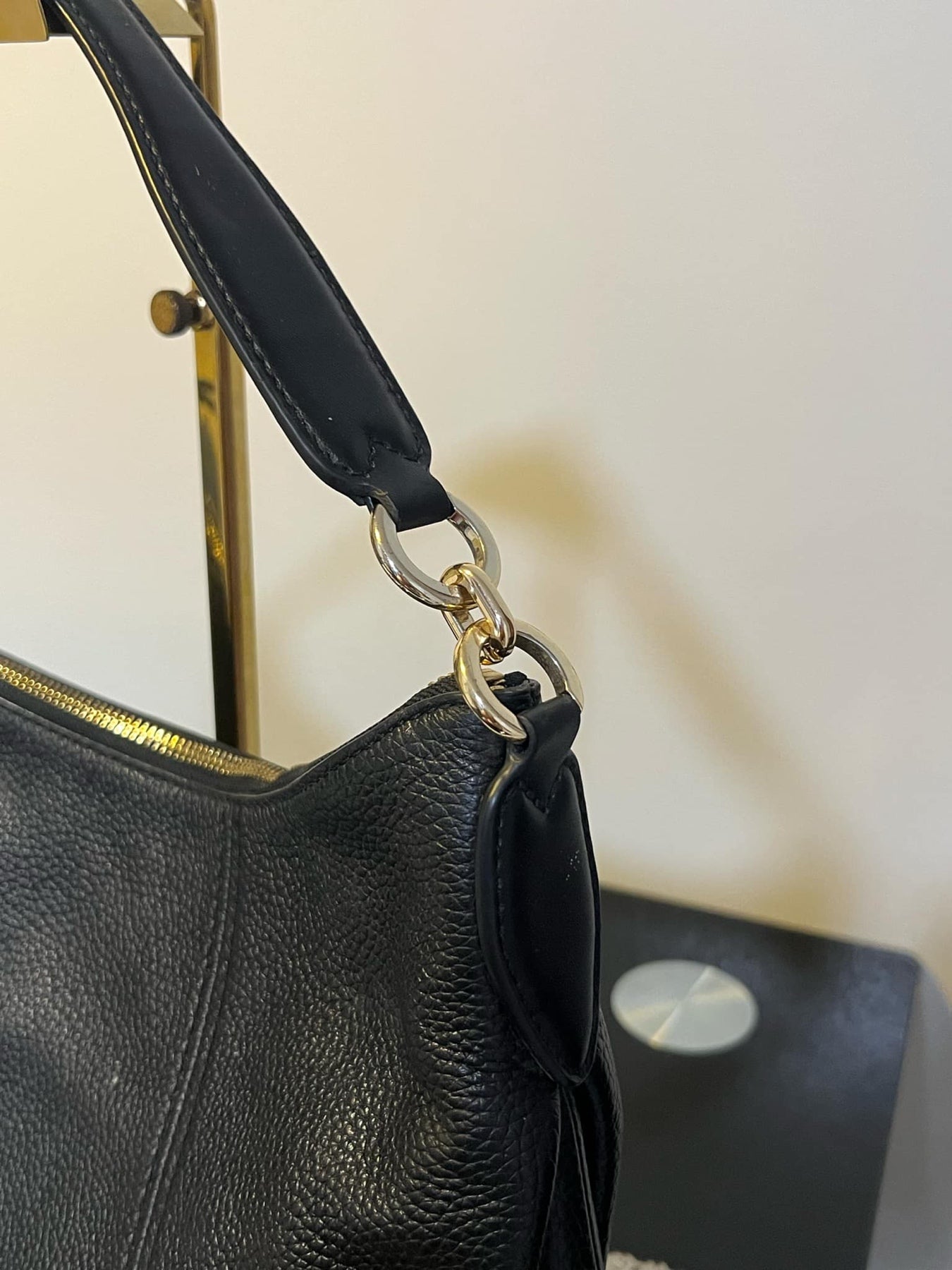 ORIG Preloved MK Sienna Large Logo Shoulder Bag Black