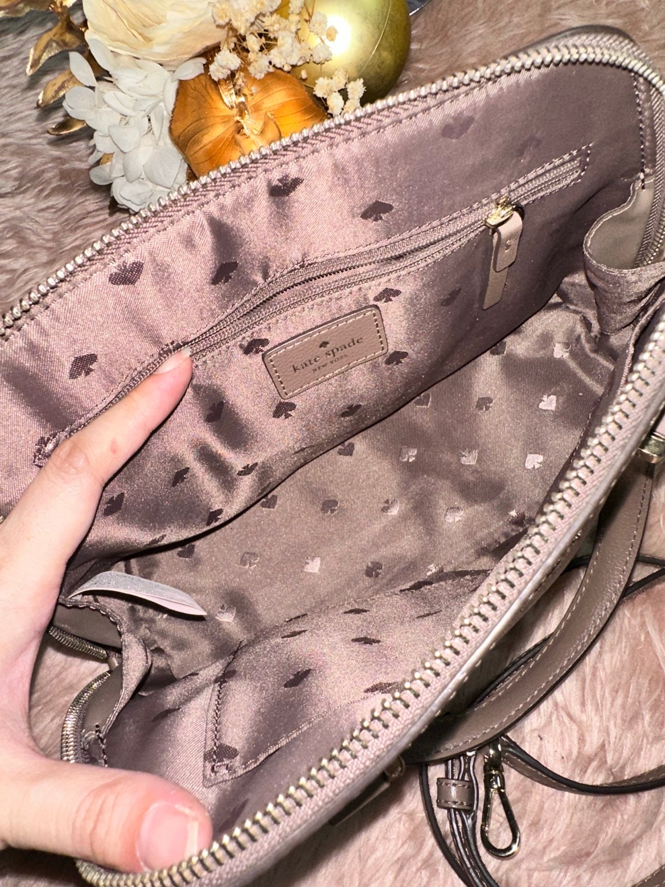 ORIG Preloved KS Patterson Drive Small Dome Satchel Brown Bag