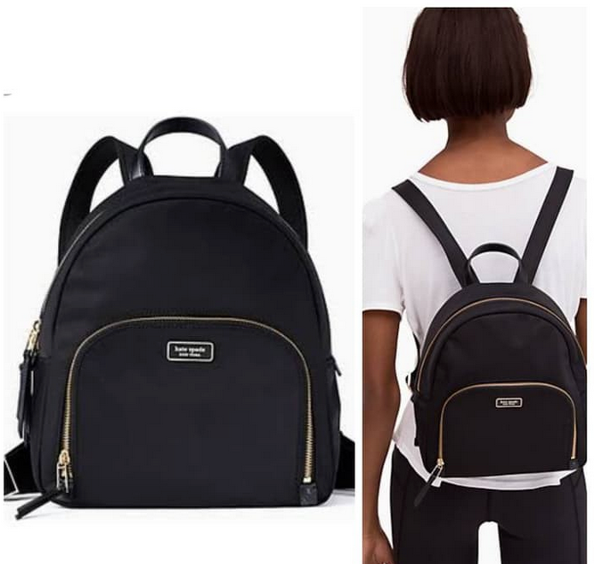 ORIG Preloved KS Dawn Medium Nylon Backpack Black Bag