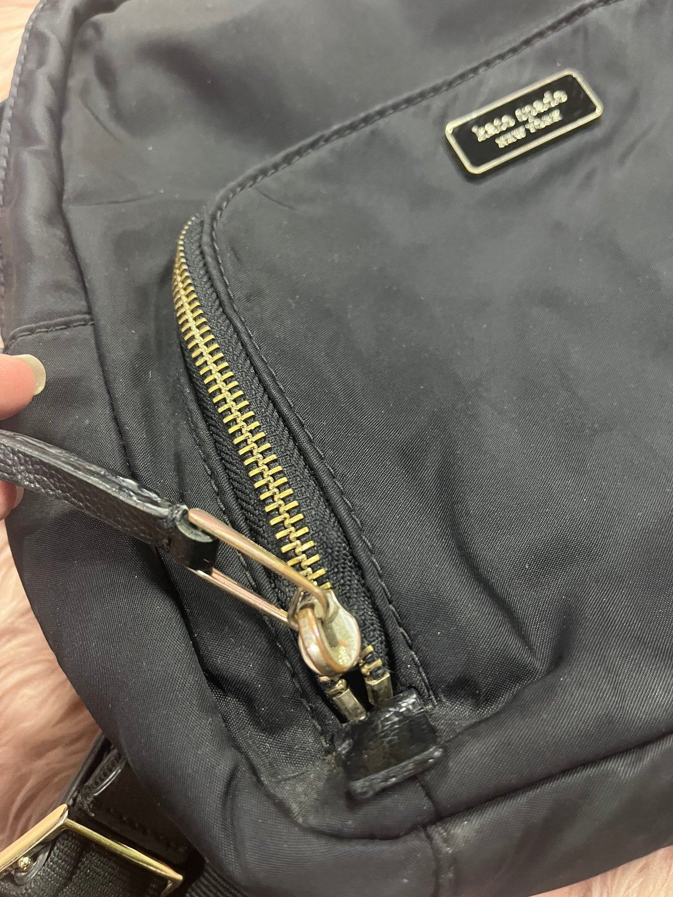 ORIG Preloved KS Dawn Medium Nylon Backpack Black Bag